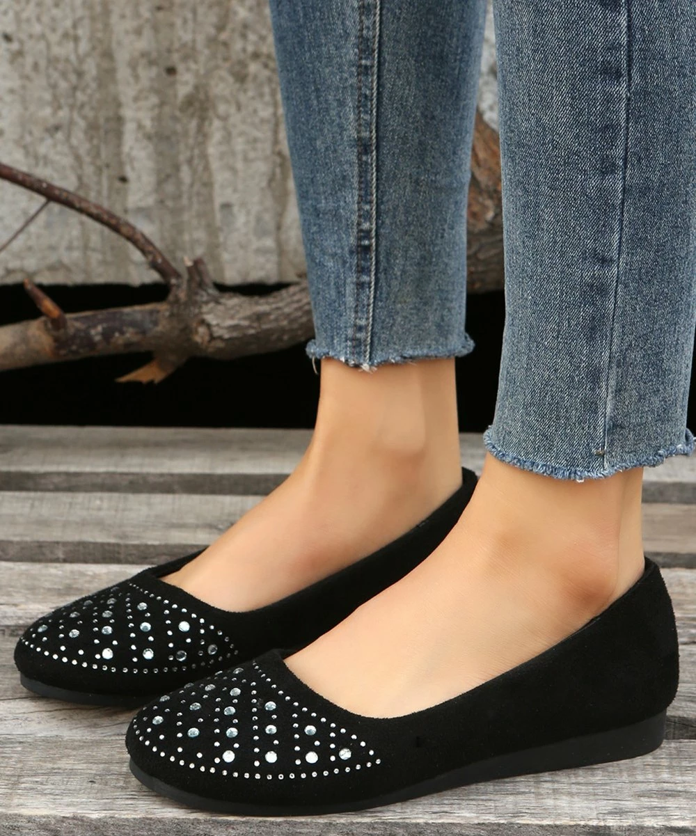 Buy ๐ PAOTMBU Black Rhinestone-Accent Flat - ๐ฉ Women ๐ - Image 3