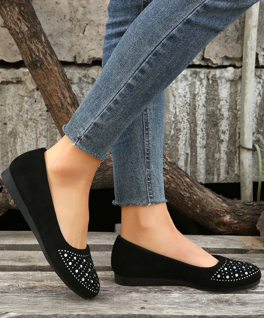 Buy ๐ PAOTMBU Black Rhinestone-Accent Flat - ๐ฉ Women ๐ - Image 4