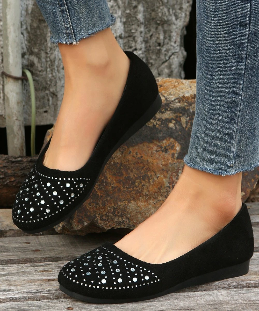 Buy ๐ PAOTMBU Black Rhinestone-Accent Flat - ๐ฉ Women ๐ - Image 5