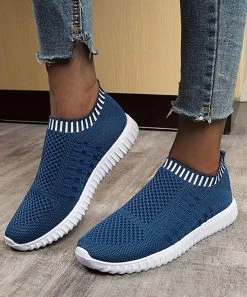 Coupon ๐ PAOTMBU Blue Stripe-Trim Slip-On ๐ Sneaker - ๐ฉ Women ๐งจ