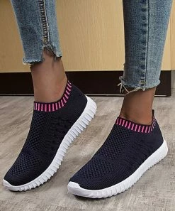 Brand new ๐ PAOTMBU Navy & Pink Stripe-Trim Slip-On ๐ Sneaker - ๐ฉ Women ๐คฉ