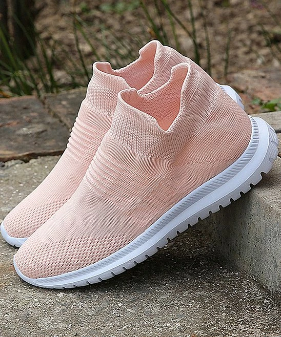 Wholesale 🥰 PAOTMBU Pink Ribbed Sock 👟 Sneaker - 👩 Women 🎁 - Image 3