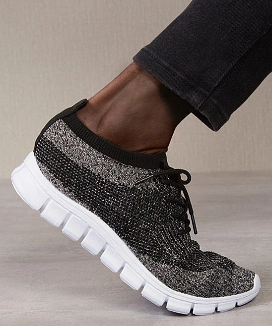 Best deal ๐ PAOTMBU Black & Gray Speckle Knit ๐ Sneaker - ๐ฉ Women โค๏ธ - Image 2