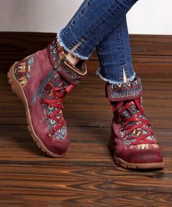 Cheapest 🧨 PAOTMBU Wine Geometric Boot - 👩 Women 👏