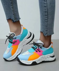 Best Pirce 🌟 PAOTMBU Blue & Orange Color-Block 👟 Sneaker - 👩 Women 🌟