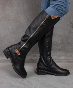 Hot Sale ๐ PAOTMBU Black Contrast Side-Zip Boot - ๐ฉ Women ๐งจ