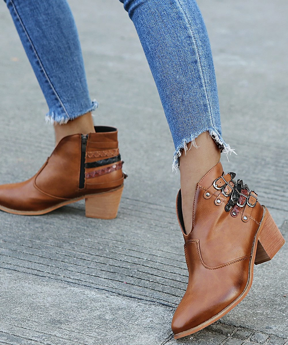 Best reviews of 🎉 PAOTMBU Brown Multi-Buckle Ankle Boot - 👩 Women 💯 - Image 4