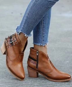 Best reviews of 🎉 PAOTMBU Brown Multi-Buckle Ankle Boot - 👩 Women 💯