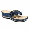 Best reviews of ❤️ PAOTMBU Blue Floral-Embellished 🩴 Sandal - 👩 Women 🤩