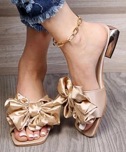 Best Pirce ๐คฉ PAOTMBU Apricot Bow Slide - ๐ฉ Women โจ