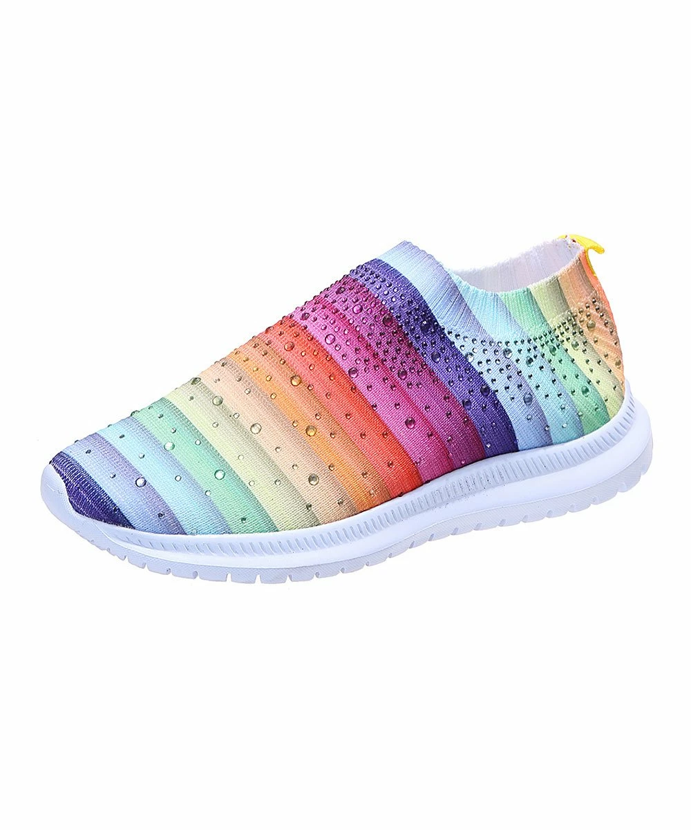 Coupon โญ PAOTMBU Red & Purple Rainbow Stripe ๐ Sneakers - ๐ฉ Women ๐ - Image 2