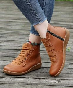 Flash Sale 💯 PAOTMBU Brown Elastic Zip Boot - 👩 Women 🥰