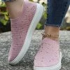 Discount 🔥 PAOTMBU Pink Rhinestone-Accent Slip-On 👟 Sneaker - 👩 Women 🧨